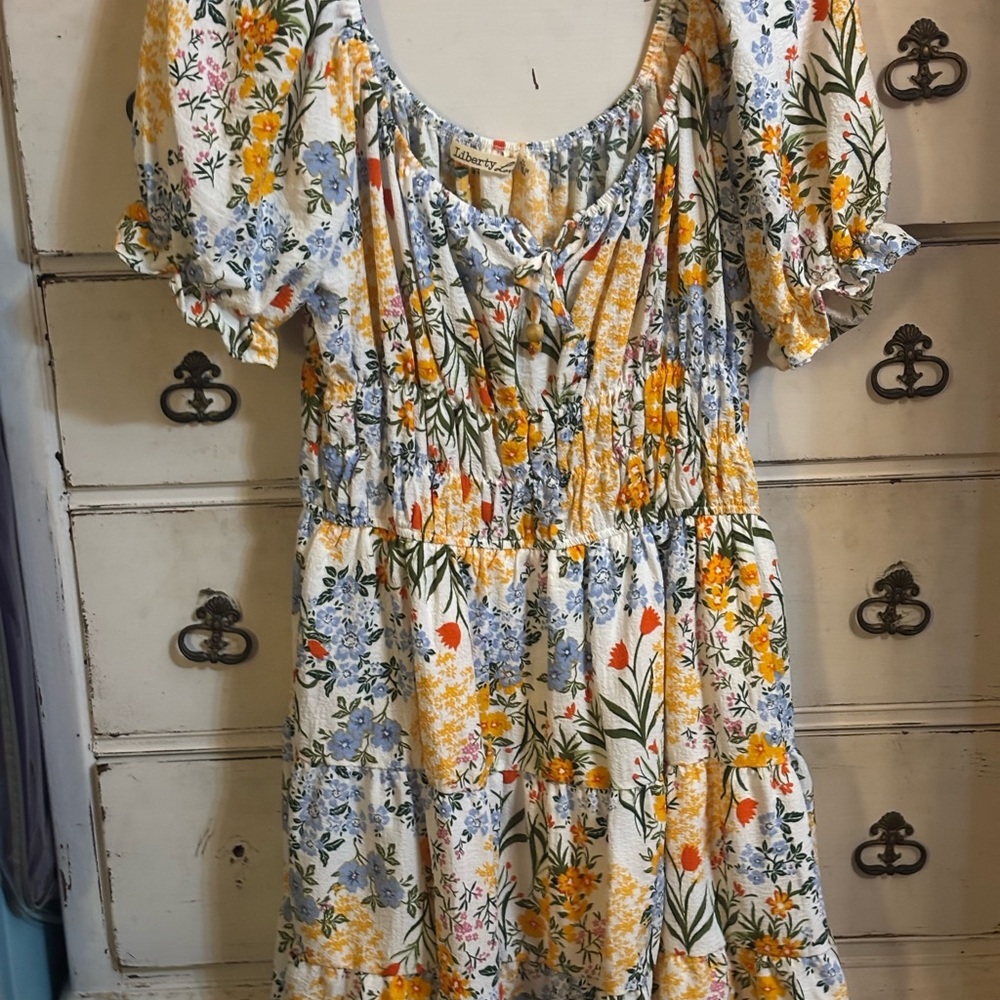 Liberty Floral Print Dress - Multicolor